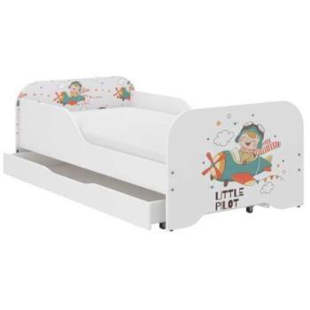 MIKI gyerekágy 160×80cm matraccal és ágyneműtartóval – kis pilóta kép