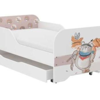 MIKI gyerekágy 160×80cm matraccal és ágyneműtartóval – maci kép
