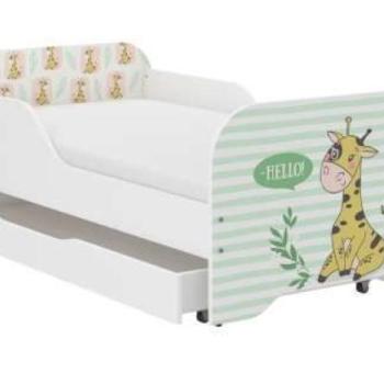 MIKI gyerekágy 160×80cm matraccal és ágyneműtartóval – zsiráf kép