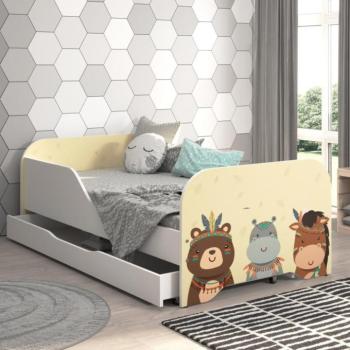 MIKI Gyerekágy ágyneműtartóval 160 x 80 cm - Boho Szafari kép