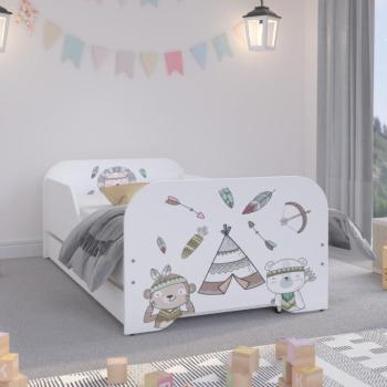 MIKI Gyerekágy ágyneműtartóval 160 x 80 cm - Indiánok kép