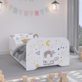 MIKI Gyerekágy ágyneműtartóval 160 x 80 cm - Mágikus cica kép