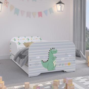 MIKI Gyerekágy ágyneműtartóval 160 x 80 cm - Mesebeli sárkány kép