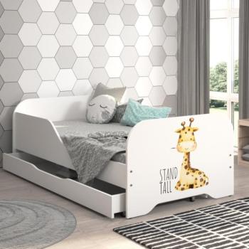 MIKI Gyerekágy ágyneműtartóval 160 x 80 cm - Zsiráf kép