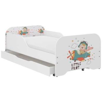 MIKI gyermekágy 140×70cm matraccal és ágyneműtartóval – kis pilóta kép