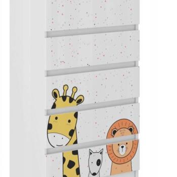 Minőségi gyerek komód 121 x 40 x 70 cm - Állatkerti állatok kép