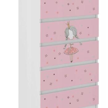 Minőségi gyerek komód 121 x 40 x 70 cm - Balerina kép