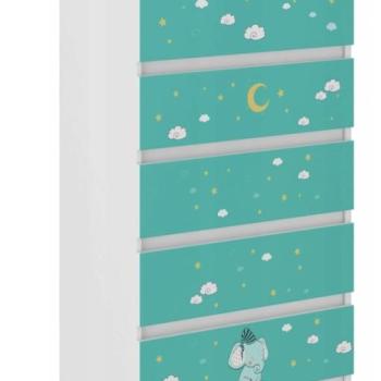 Minőségi gyerek komód 121 x 40 x 70 cm - Cuki elefánt kép