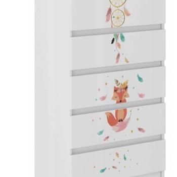 Minőségi gyerek komód 121 x 40 x 70 cm - Cuki róka kép