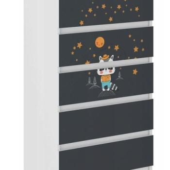 Minőségi gyerek komód 121 x 40 x 70 cm - Éjjeli borz kép