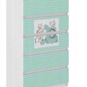 Minőségi gyerek komód 121 x 40 x 70 cm - Két egér kép