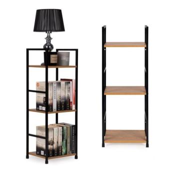 Modern 80 cm-es polc 3 polccal fa / fém fekete kép