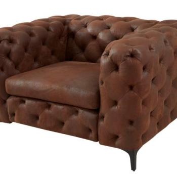 MODERN BAROCK mikroszálas antik barna fotel kép