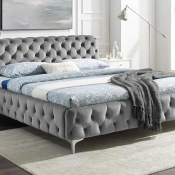 MODERN BAROCK szürke bársony ágy 160x200cm kép