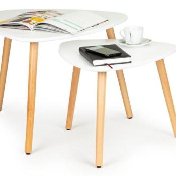 Modern dohányzóasztal 2 db-os szett - fehér kép