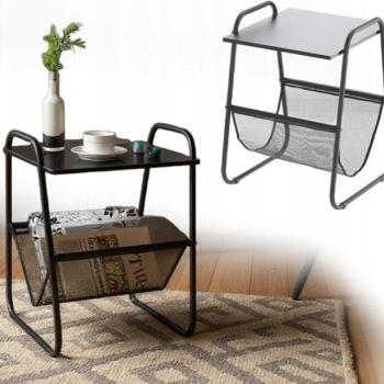 Modern dohányzóasztal újságtartóval 40 x 40 x 55 cm kép