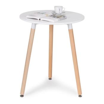 Modern kerek dohányzóasztal 60 cm - fehér kép