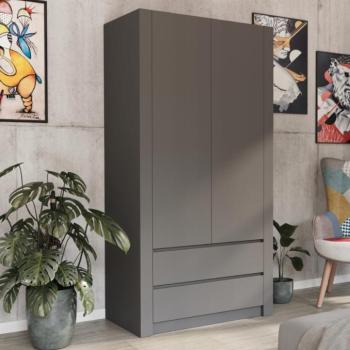 Modern kétajtós gardróbszekrény MODERN B20 180 x 90 x 55 cm - különböző színváltozatokban. antracit kép