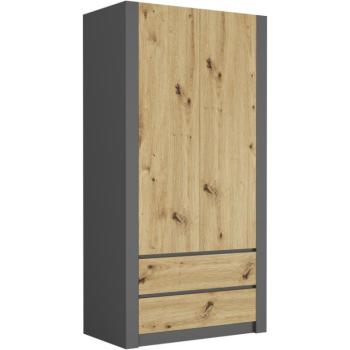 Modern kétajtós gardróbszekrény MODERN B20 180 x 90 x 55 cm - különböző színváltozatokban. artisan mix antracit kép