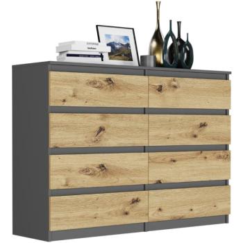 Modern komód 8 fiókos R-140-S8 - különböző színváltozatokban antracit mix artisan kép