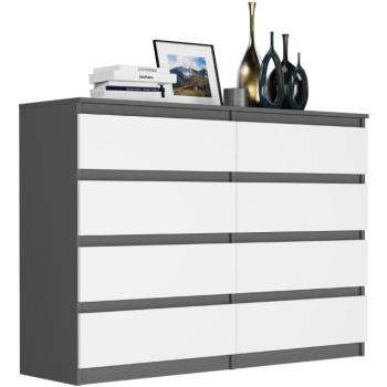 Modern komód 8 fiókos R-140-S8 - különböző színváltozatokban antracit mix fehér kép