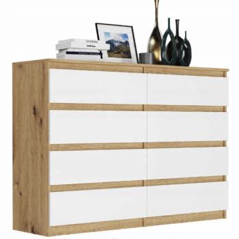 Modern komód 8 fiókos R-140-S8 - különböző színváltozatokban artisan mix fehér kép