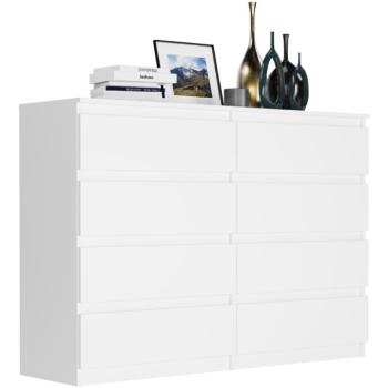 Modern komód 8 fiókos R-140-S8 - különböző színváltozatokban fehér kép