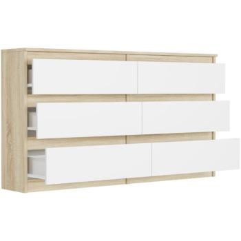 Modern komód R-140 - különböző színváltozatokban sonoma mix fehér kép