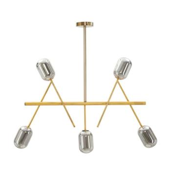 Modern mennyezeti lámpa, 5 égős, arany - ATOME kép