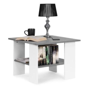 Modern szögletes asztal fehér és szürke színben kép