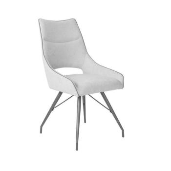 Modern szövet étkezőfotel, halványszürke - MADOUCE kép