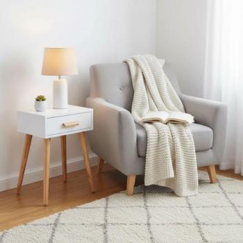 ModernHome Modern éjjeliszekrény - fehér kép