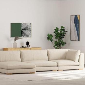 Moduláris sarokkanapé Concept 55 F109, Világosbarna, 80x330x159cm, Lábak: Fa kép