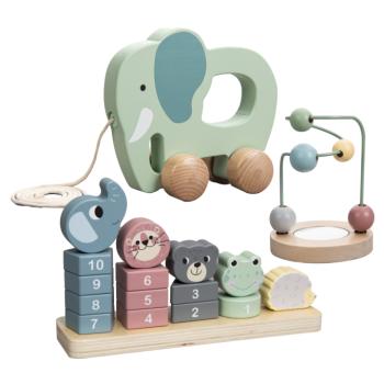 Montessori 3 db-os fa játék szett, színes, ENAN kép