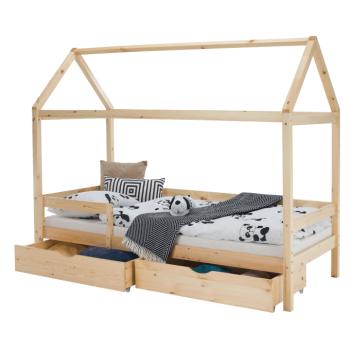 Montessori ágy, 90x200, természetes, tömör, NOEMA kép