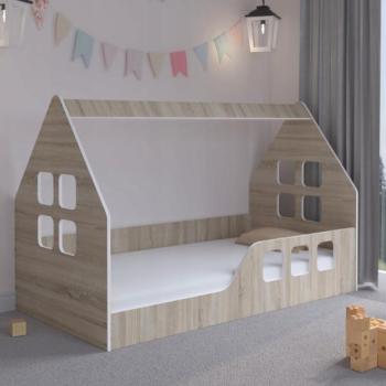 Montessori Házikó gyerekágy sonoma tölgyfa 160 x 80 cm - jobbos kép