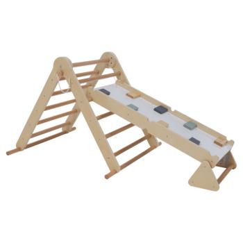 Montessori Pikler-háromszög 3 az 1-ben, természetes/színes, OPRIN kép