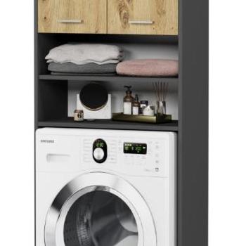 Mosógépszekrény tárolóhelyekkel artisan mix antracit kép