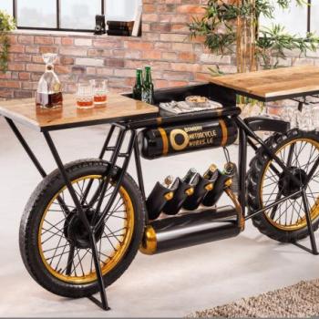 MOTORCYCLE barna mangófa konzol asztal 185cm kép