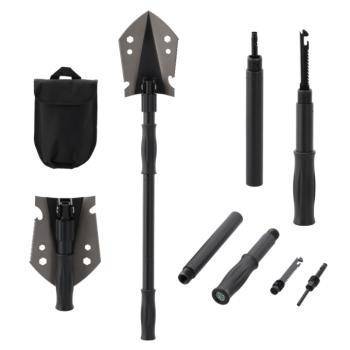 Multifunkciós összecsukható lapát, 9 az 1-ben, fekete, TURAN TYP 1 kép