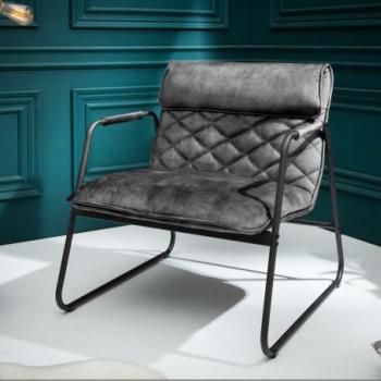 MUSTANG LOUNGER szürke bársony fotel kép