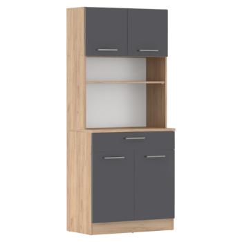 Négyajtós szekrény, artisan tölgy/grafit, DOMIS NEW kép