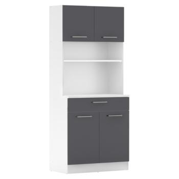 Négyajtós szekrény, fehér/grafit, DOMIS NEW kép