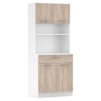 Négyajtós szekrény, fehér/sonoma tölgy, DOMIS NEW kép