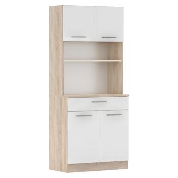 Négyajtós szekrény, sonoma tölgy/fehér, DOMIS NEW kép