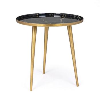 NILIMI fekete acél dohányzóasztal 40cm kép