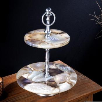 NOBLE ezüst kő tortatartó 40cm kép