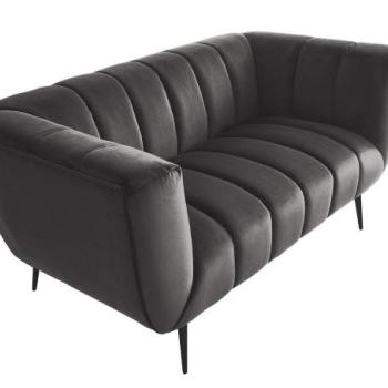 NOBLESSE szürke bársony kanapé 2-személyes kép