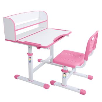 Növekvő íróasztal és szék, rózsaszín/fehér, set ZION kép