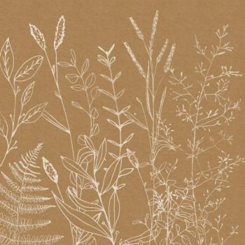 Növénymintás tapéta, 200x250 cm, barna - fehér - SMERK kép